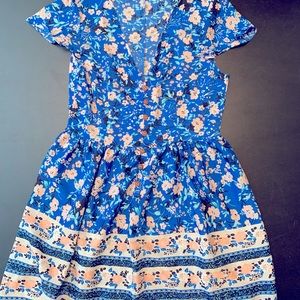 Blue Floral Women’s Midi Dress